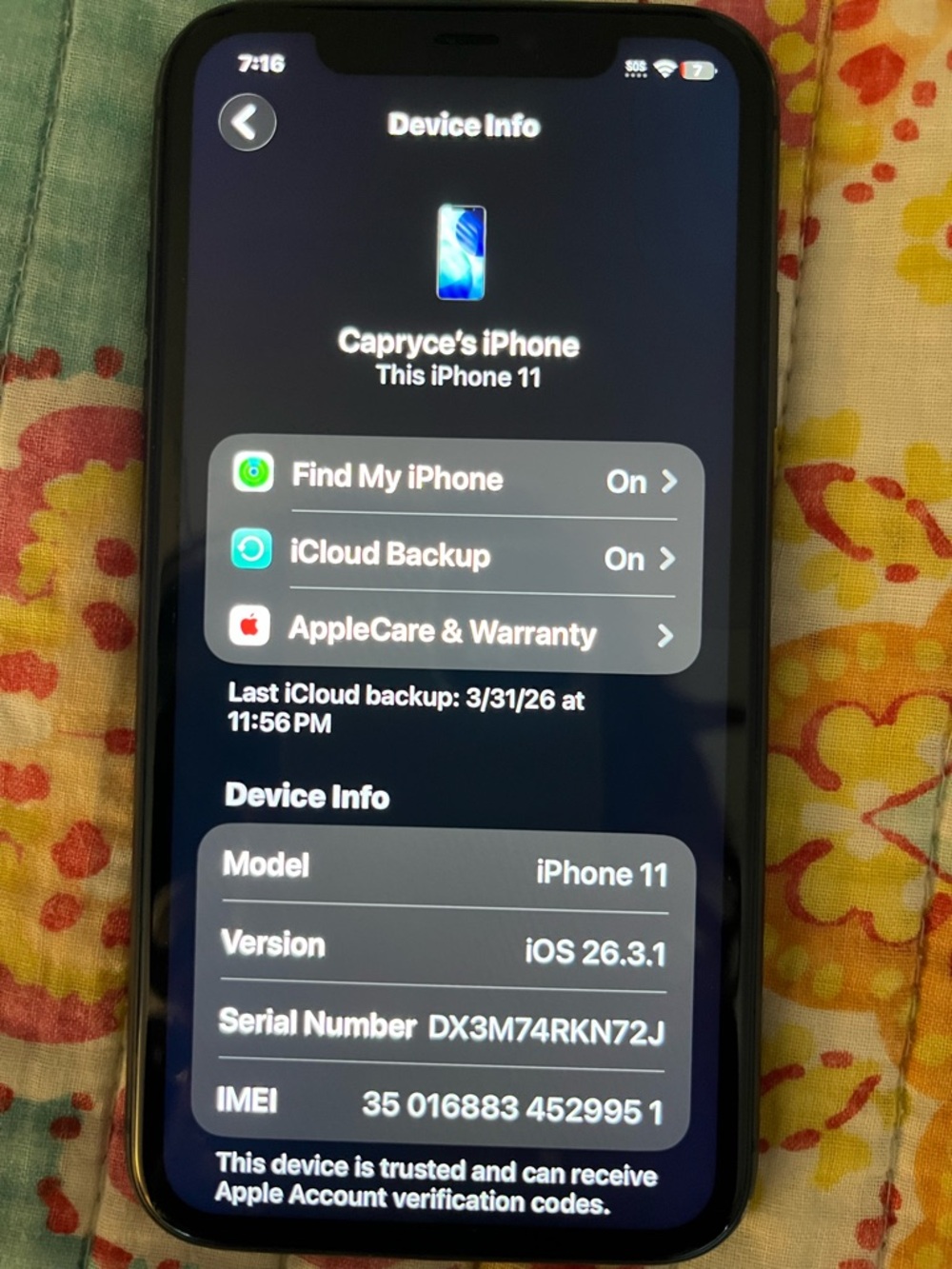 Apple iPhone 11 - Black Front Display